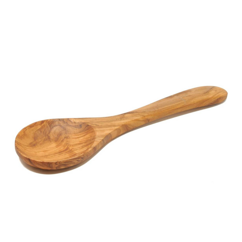 BeldiNest Large Olive Wood Big Mouth Spoon  Wooden Spoons for Brewing, grilling, and Stirring - Solid Natural Hard Wood Long Spatula - 12"