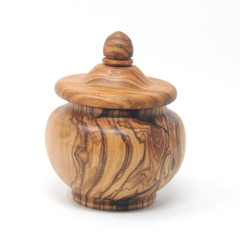 Wooden Canister Set: Olive Wood Kitchen Canisters Shaped Acorn
