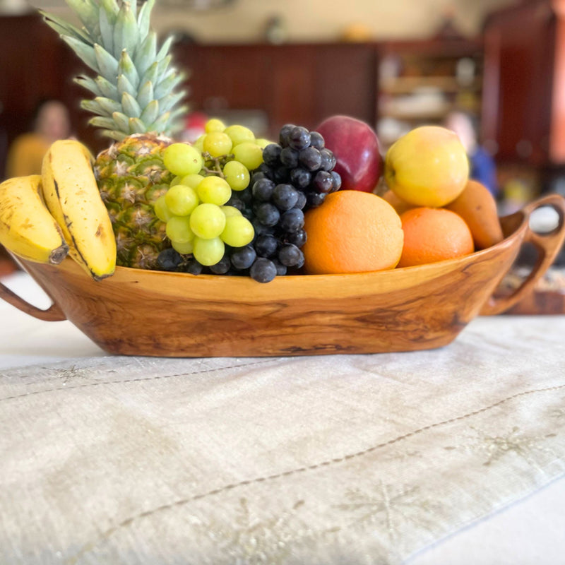 Thuya Burl Wood Bread Basket & Fruite Bowl - 18"