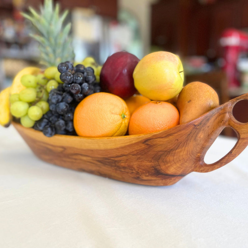 Thuya Burl Wood Bread Basket & Fruite Bowl - 18"