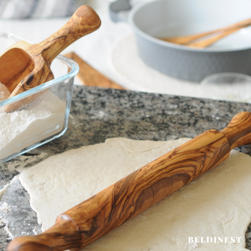 Olive Wood Rolling Pin: Artisan-Crafted Excellence for Pies, Pastries, Pizzas Dough, Breads, Cookies, Tarts, Flatbreads & Beyond, 16-Inch Handmade