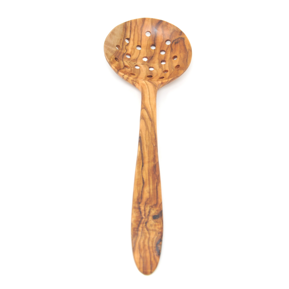 BeldiNest Olive Wood Strainer Spoon for Cooking, Slotted Spoons, Handm