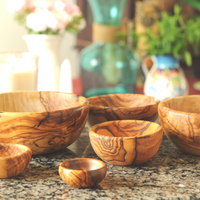 Olive Wood Nesting Snack Bowls