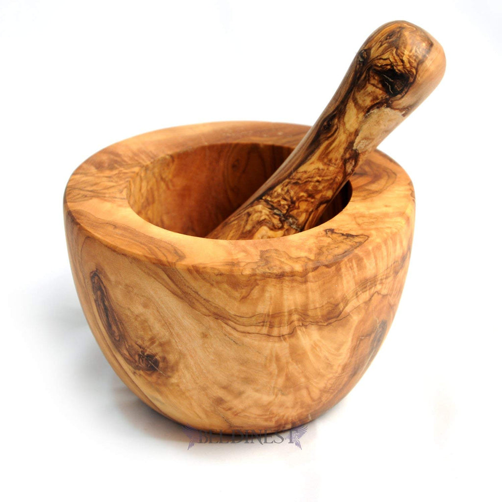 Wooden Pestle and Mortar - Flat