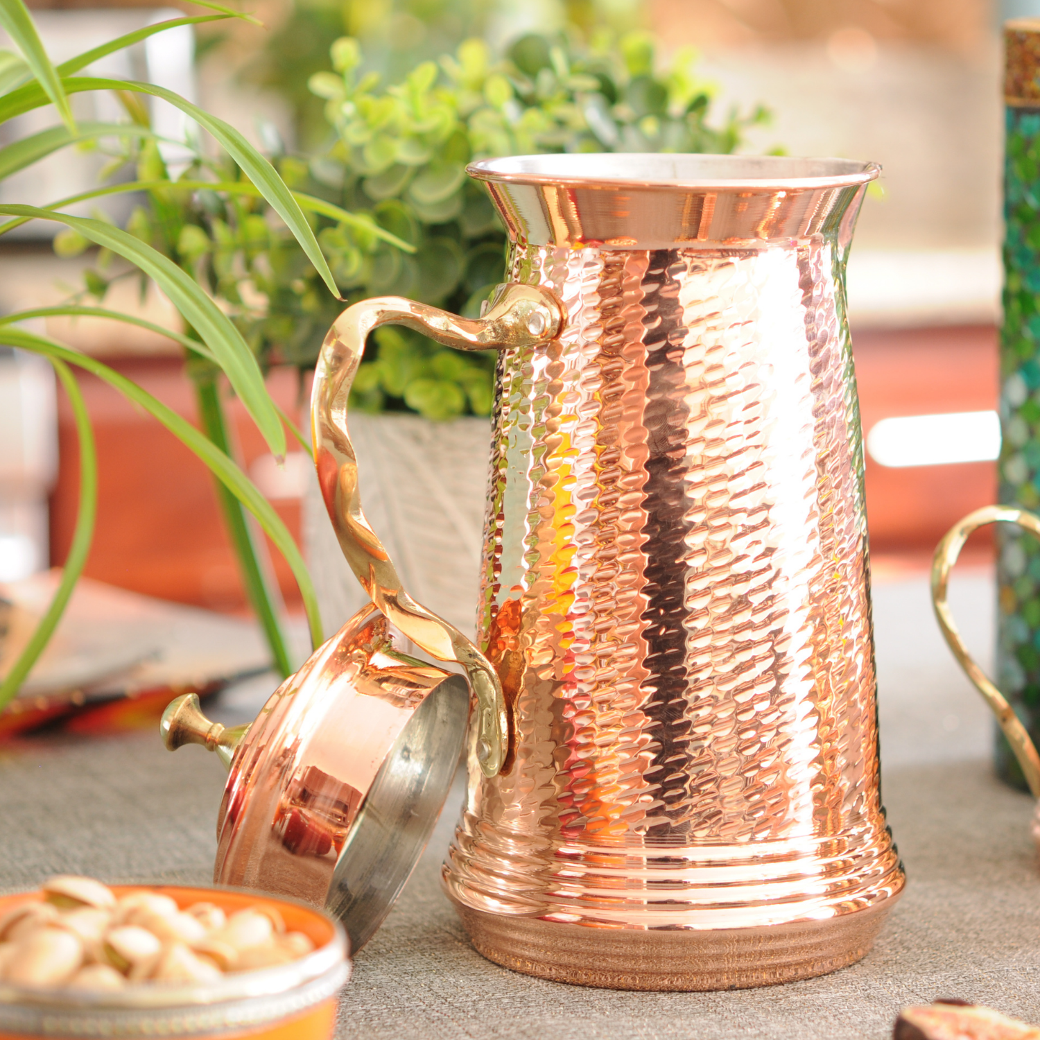 Hand Hammered Copper Pitcher Heavy gauge 1 mm thick - Capacity: 64