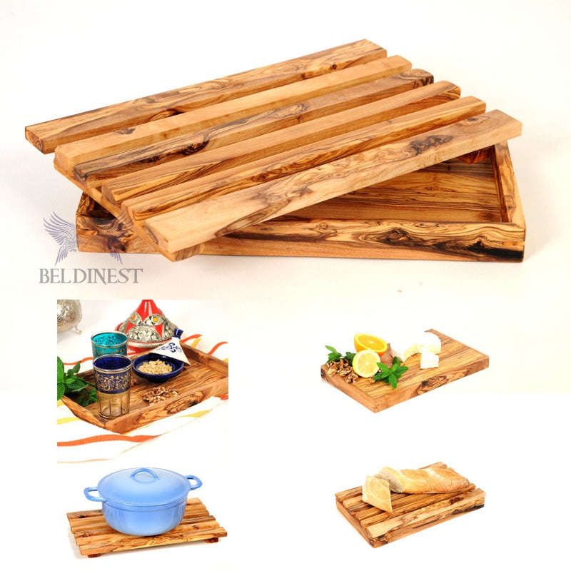 BeldiNest Handcrafted Olive Wood Rustic Cutting Board Chopping Boards, Wooden Board