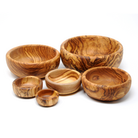 Olive Wood Nesting Snack Bowls