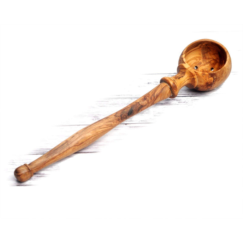 BeldiNest Olive Wood Ladle for Cooking, Soup Spoon Ladle – Wooden  Serving Spoon, 13-12" Handle,  Scoop Size 6-2oz – Eco-Friendly, Genuine and Endurable