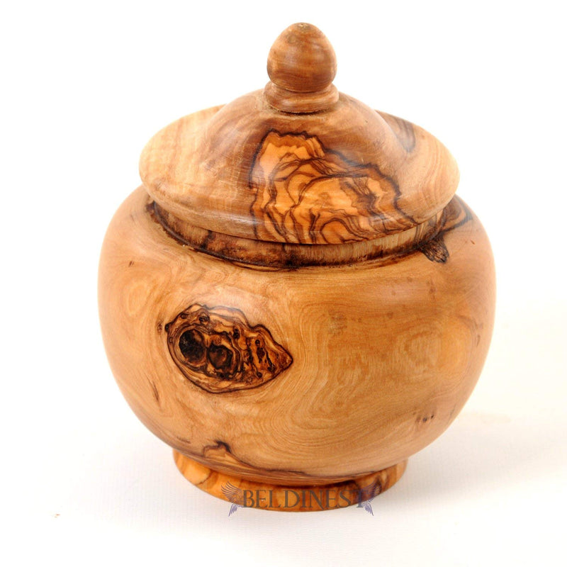 Wooden Canister Set: Olive Wood Kitchen Canisters Shaped Acorn