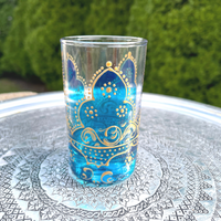 Set of 6 Handmade Arabesque Style Tea Glasses (Tunisia)