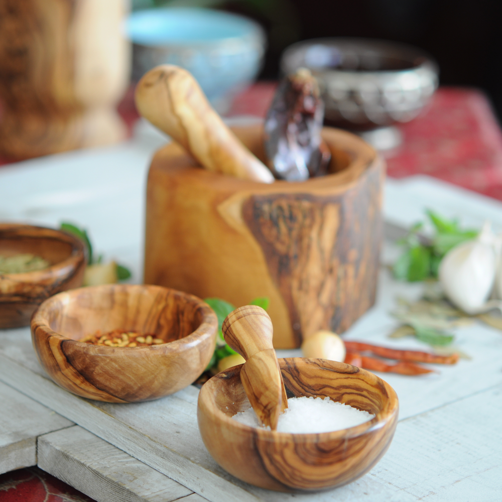 Wooden mini spice Bowls - Handcrafted Olive Wood snack bowl servers –  BeldiNest