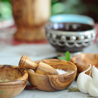 Wooden Yarn Bowl: Olive Wood Yarn Bowl at BeldiNest