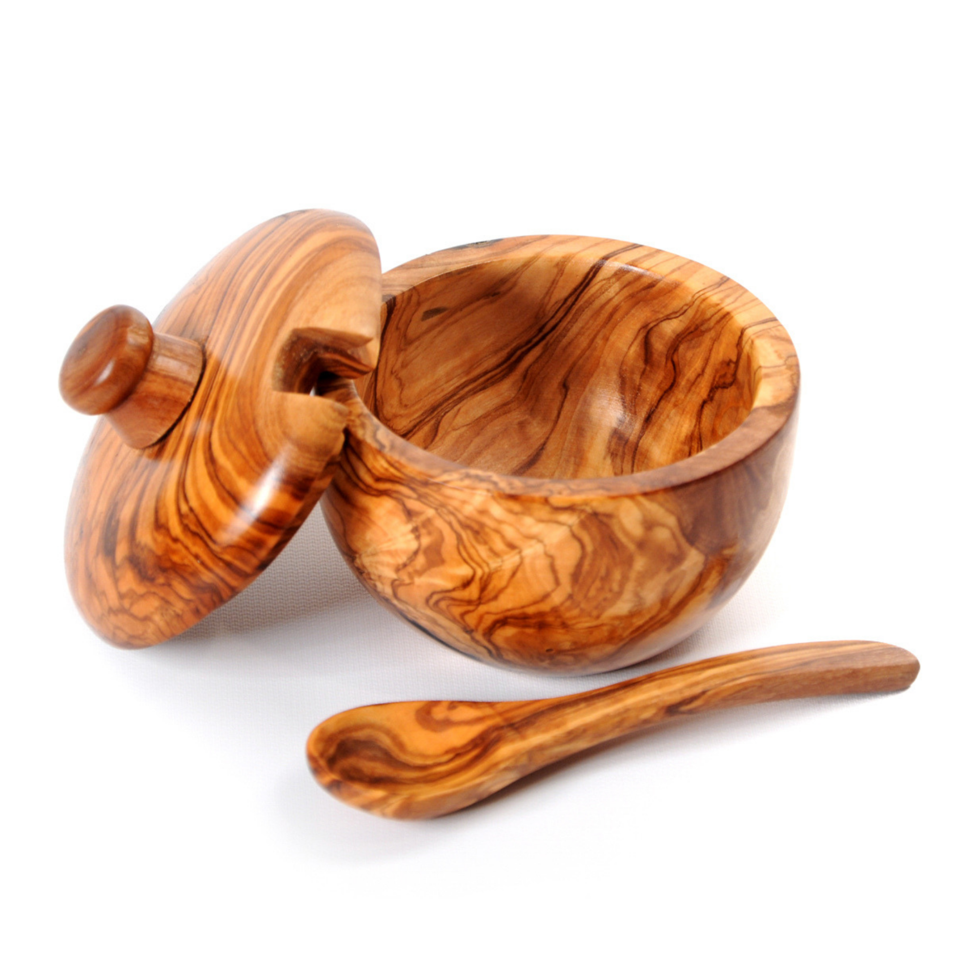 Rustic Wooden Sugar Bowl With Lid ,wide Mouth Candy Pot ,wood Turned Bowl With Lid ,natural With