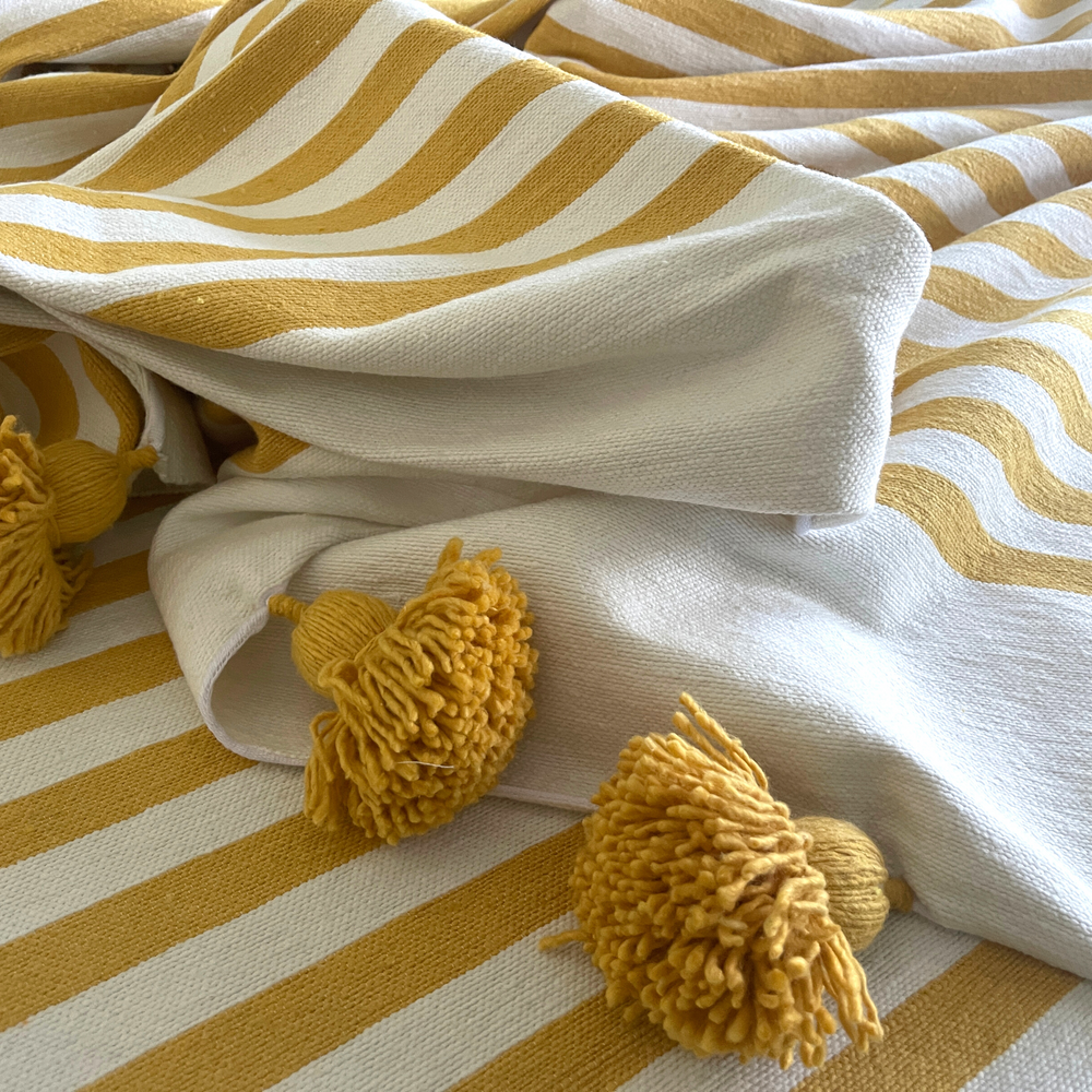 Yellow discount gold throw