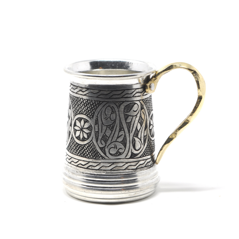 Hand Chiseled Arabesque Copper Small Mug