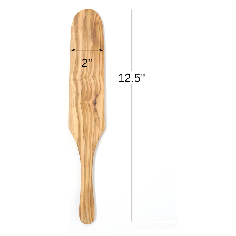 BeldiNest  Olive Wood 2 Pcs Wooden Spurtle Set Food Spatulas for Flipping, Stirring, Tossing, Mixing, Scraping, and Spreading 100% Olive Wood - L12.5"