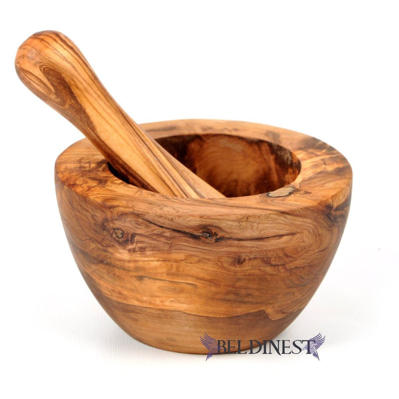 Olive Wood Sugar Bowl Apple Shaped Hand Carved Wooden Sugar Bowl