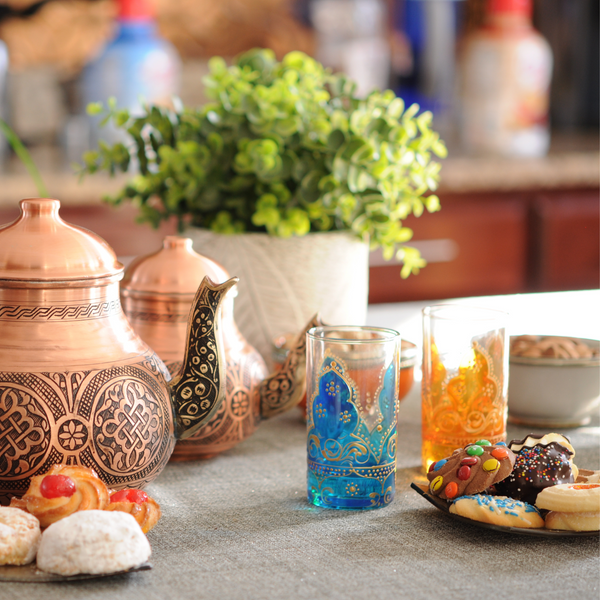 Moroccan hand painted tea glasses Arabesque Design – BeldiNest